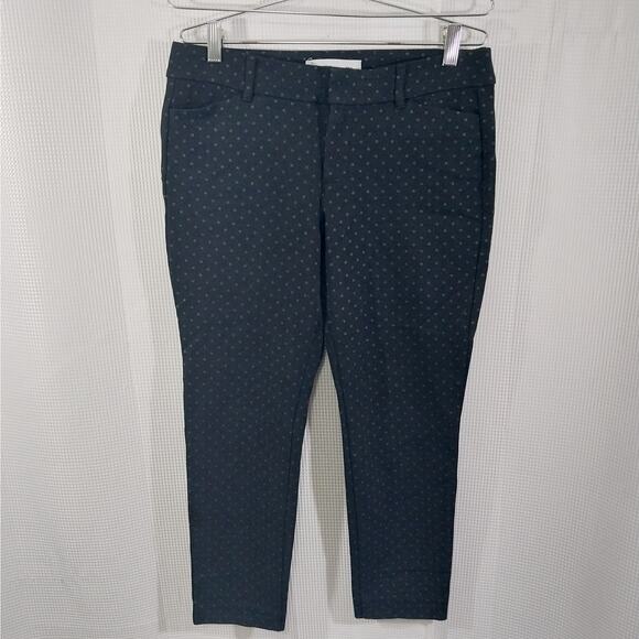 OLD NAVY! RICH BLACK W/GRAY POLKA DOTS SKINNY STYLE PANTS, SLACKS TROUSERS! SZ 8 - Picture 2 of 10